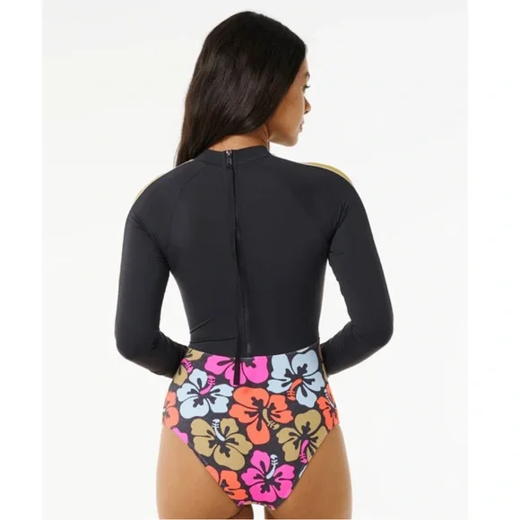 Rip Curl Hibiscus Heat Splice One Piece Surf Suit - Picture 4 of 13